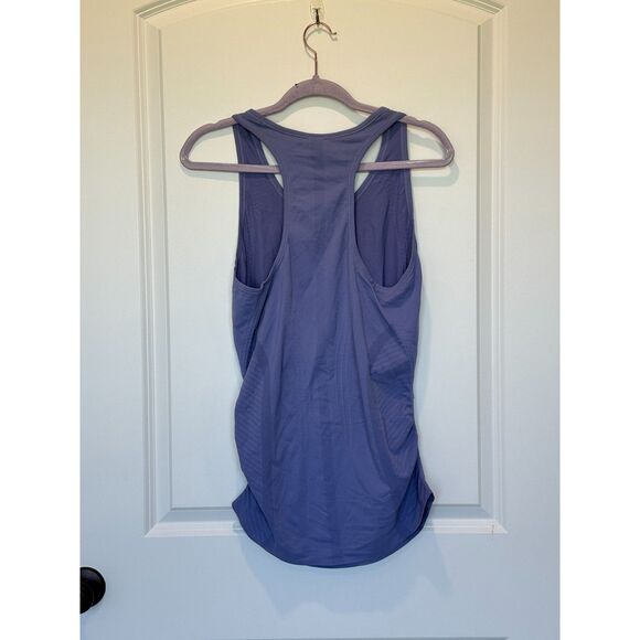 Athleta Ruched Side Racerback Tank Top Purple Size Large - Picture 3 of 9